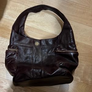 Tory Burch burgundy hobo bag